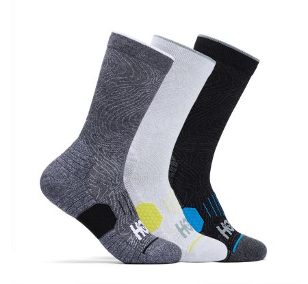 Hoka One One Crew Run Sock 3-Pack - Meias Homem Branco / Pretas / Cinzentas | PT-WG49d4J